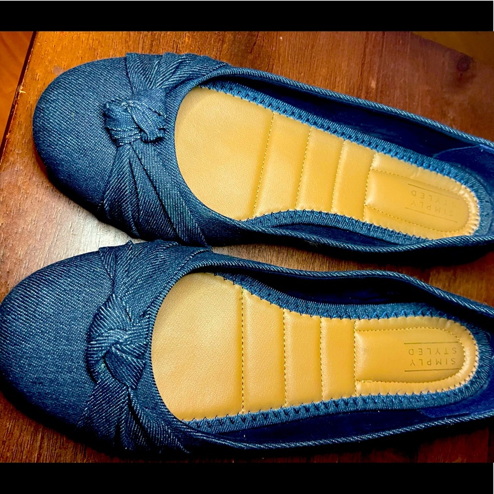 Barely worn denim flats. Like new